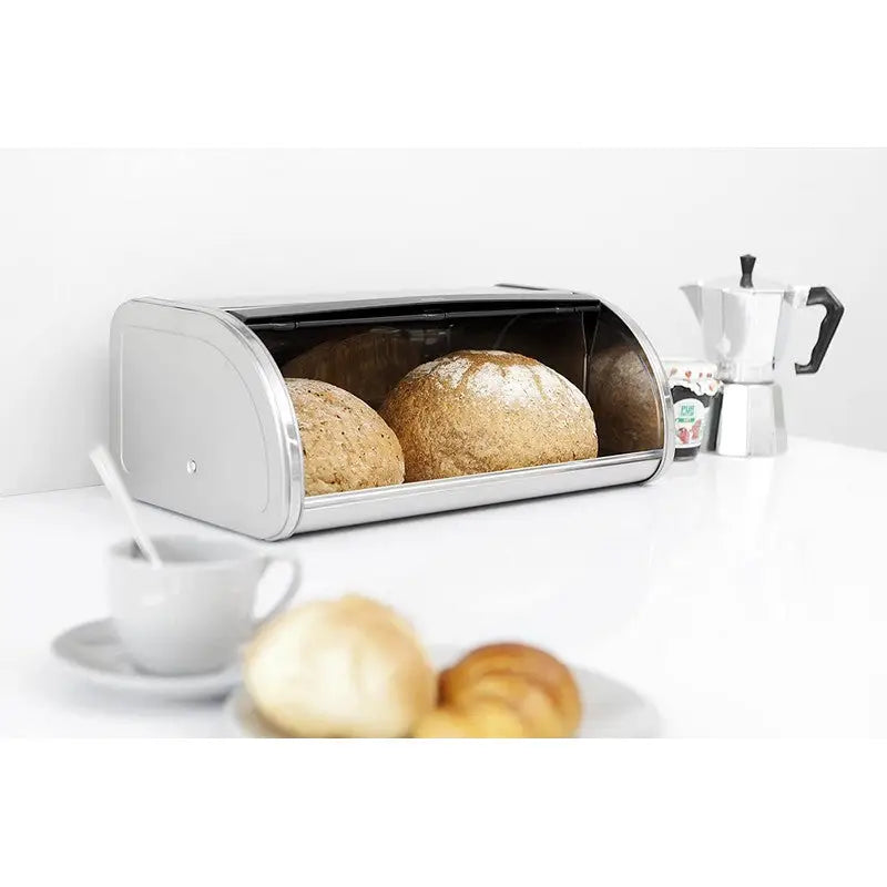 Brabantia Roll Top Bread Bin - Matt Steel - Kitchenware