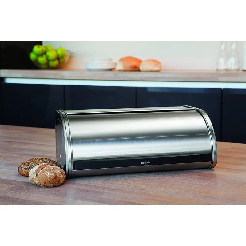 Brabantia Roll Top Bread Bin - Matt Steel - Kitchenware
