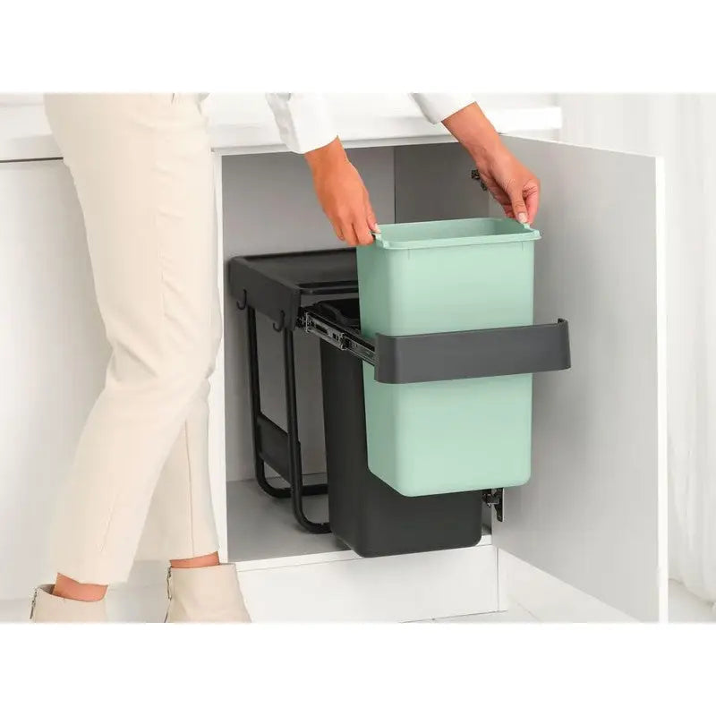 Brabantia Sort and Go Built In Bins - 2 x 15 Litres - Sage