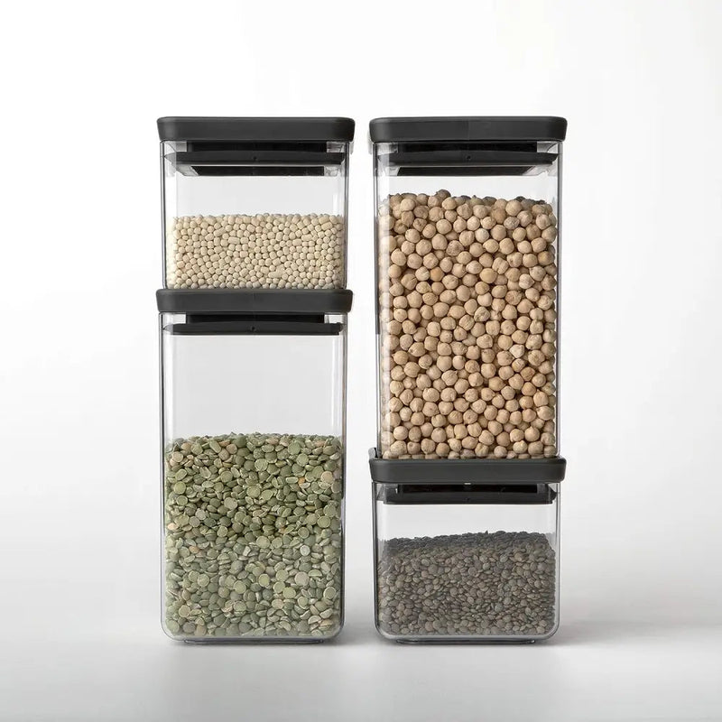 Brabantia Tasty+ Square Canister Dark Grey 0.7 Litre -