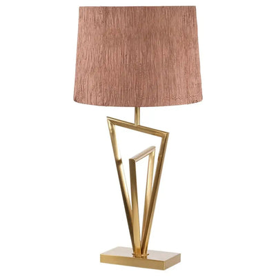 Brass Base Table Lamp Chocolate Shade 36 x 36 x 71cm - Lamps