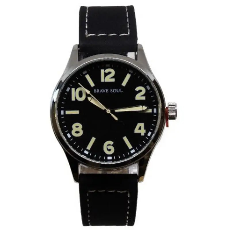 Brave Soul London Silver Faced Watch With Navy Strap