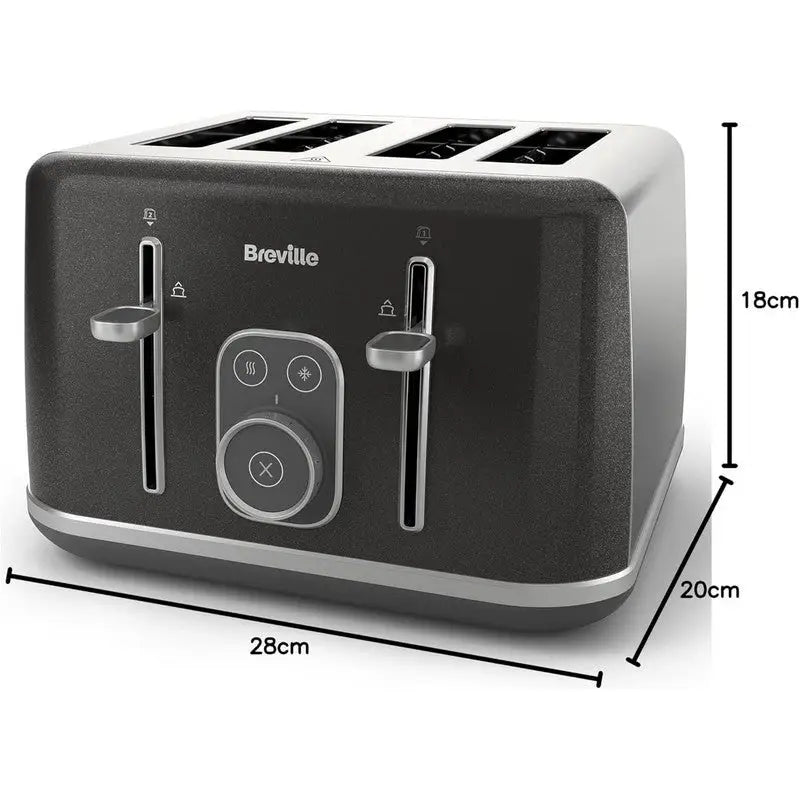 Breville Aura 4 Slice Toaster - Shimmer Grey - Kitchenware