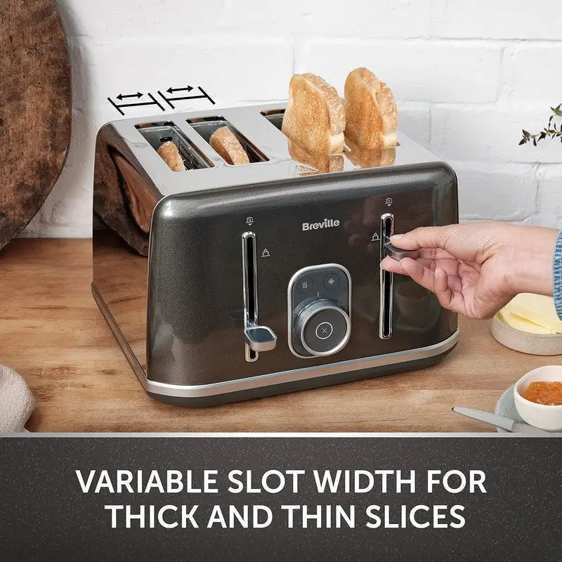 Breville Aura 4 Slice Toaster - Shimmer Grey - Kitchenware