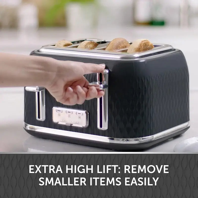 Breville Curve 1.7 Litre Kettle and 4 Slice Toaster - Black