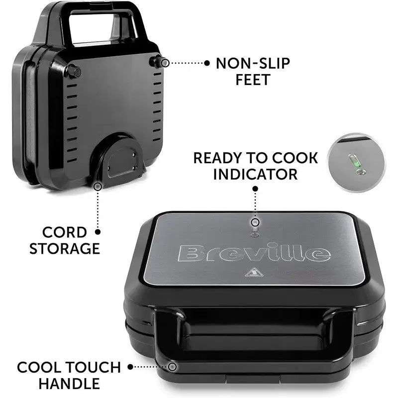 Breville Deep Fill 3 in 1 Toastie Maker Black VST098 -