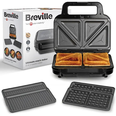 Breville Deep Fill 3 in 1 Toastie Maker Black VST098 -
