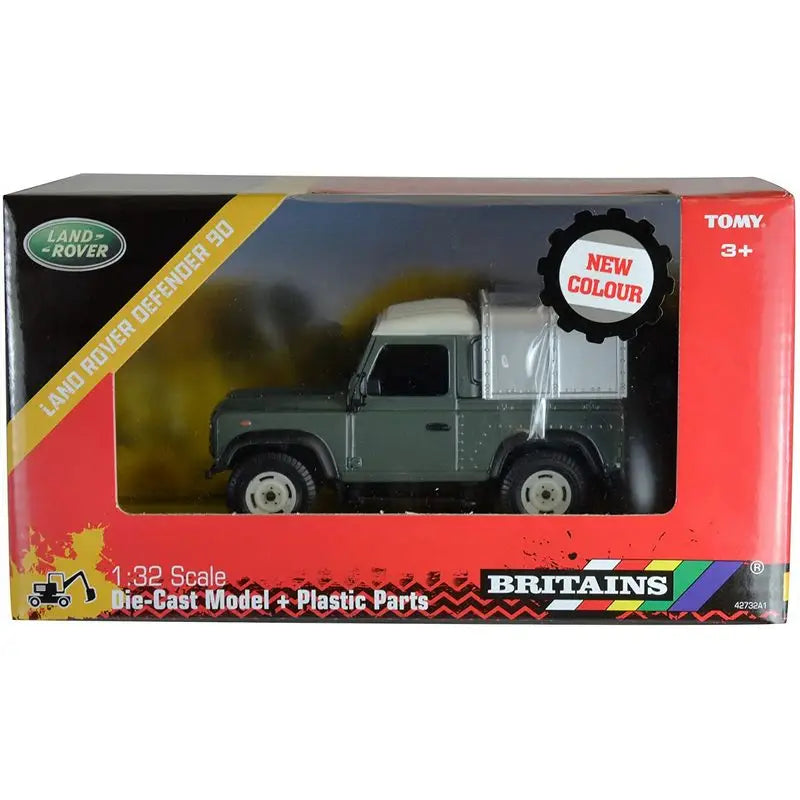 Britains Land Rover Defender 90 + Canopy (Green) 1:32 Scale