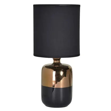 Bronze & Black Table Lamp With Black Shade - Homeware