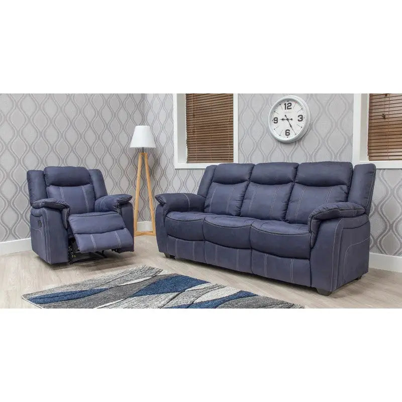Brooklyn Fabric Reclining Sofa Range - Charcoal / Hazel /