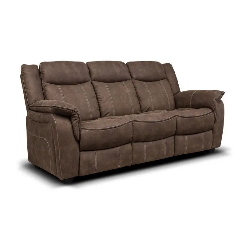 Brooklyn Fabric Reclining Sofa Range - Charcoal / Hazel /