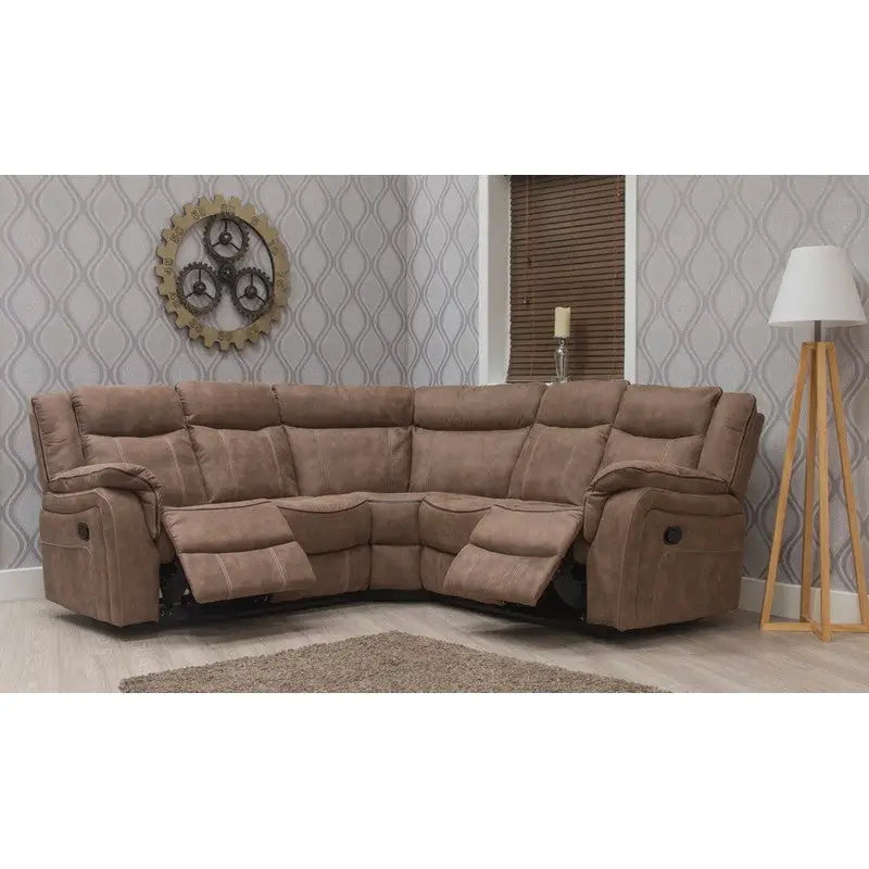 Brooklyn Fabric Reclining Sofa Range - Charcoal / Hazel /