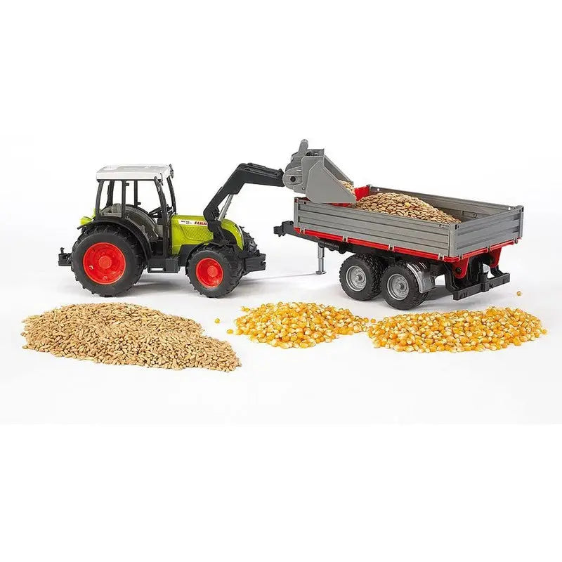 Bruder Claas Nectis 267F With Frontloader & Tipping Trailer