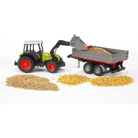 Bruder Claas Nectis 267F With Frontloader & Tipping Trailer