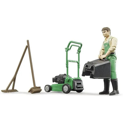 Bruder Gardener With Mower & Accessories 1:16 Scale - Toys
