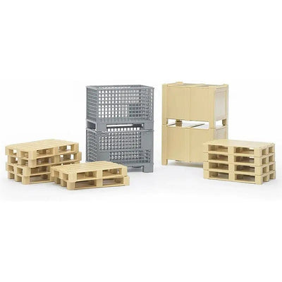 Bruder Logistics Set Pallets And Cage Attachments 1:16 Scale