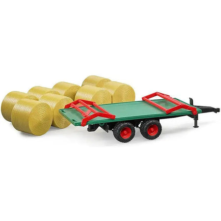 Bruder Low Loader Trailer With 4 Round Bales 1:16 Scale -