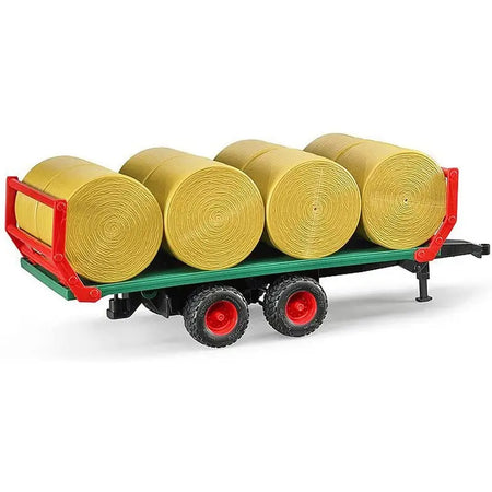 Bruder Low Loader Trailer With 4 Round Bales 1:16 Scale -