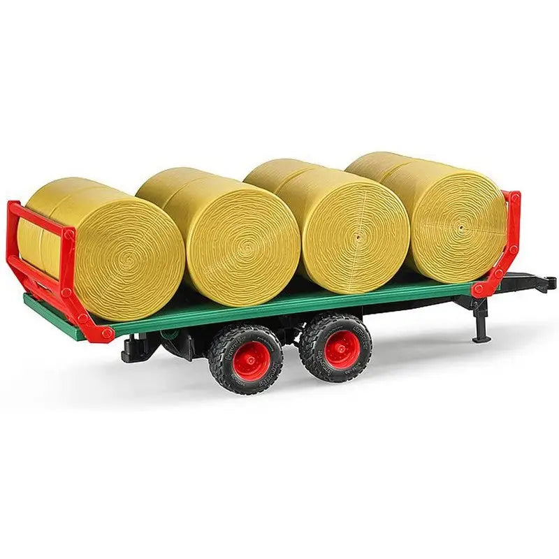 Bruder Low Loader Trailer With 4 Round Bales 1:16 Scale -
