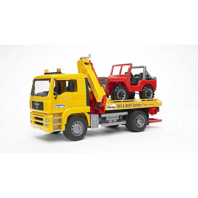 Bruder Man Tga Tow Truck With Off Road Vehicle - Toys