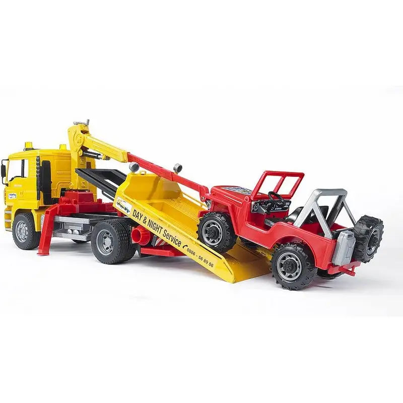 Bruder Man Tga Tow Truck With Off Road Vehicle - Toys