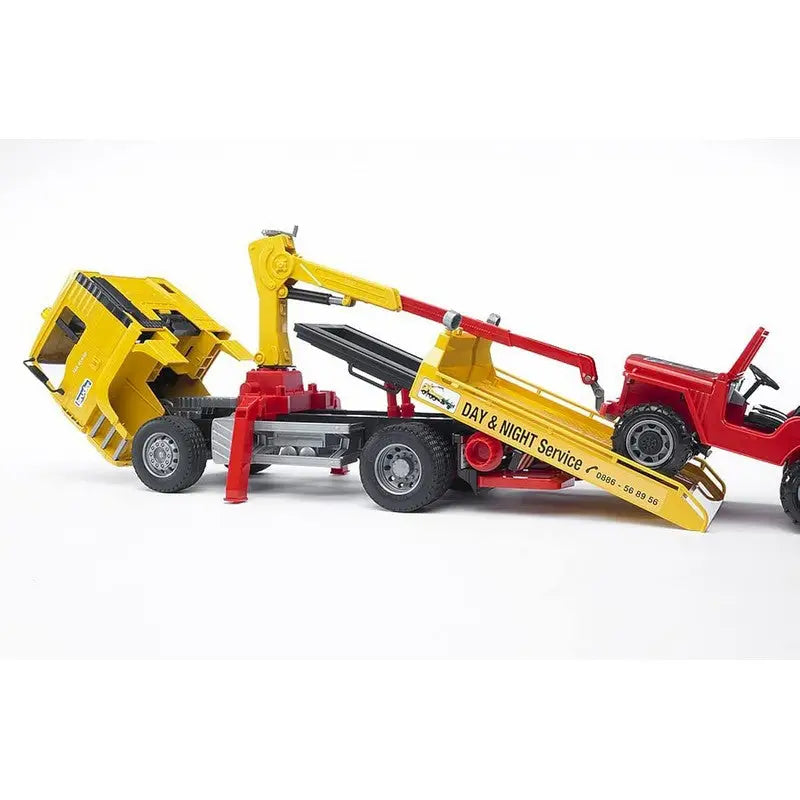 Bruder Man Tga Tow Truck With Off Road Vehicle - Toys