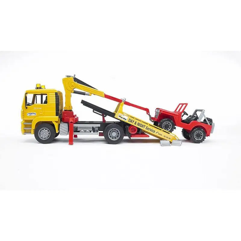 Bruder Man Tga Tow Truck With Off Road Vehicle - Toys