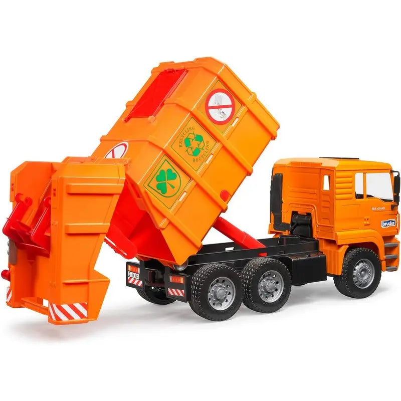 Bruder Orange Refuse Bin Lorry 1:16 Scale - Toys