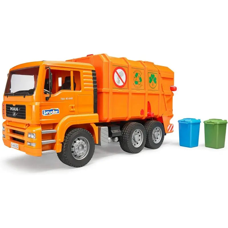 Bruder Orange Refuse Bin Lorry 1:16 Scale - Toys