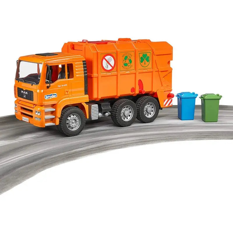 Bruder Orange Refuse Bin Lorry 1:16 Scale - Toys
