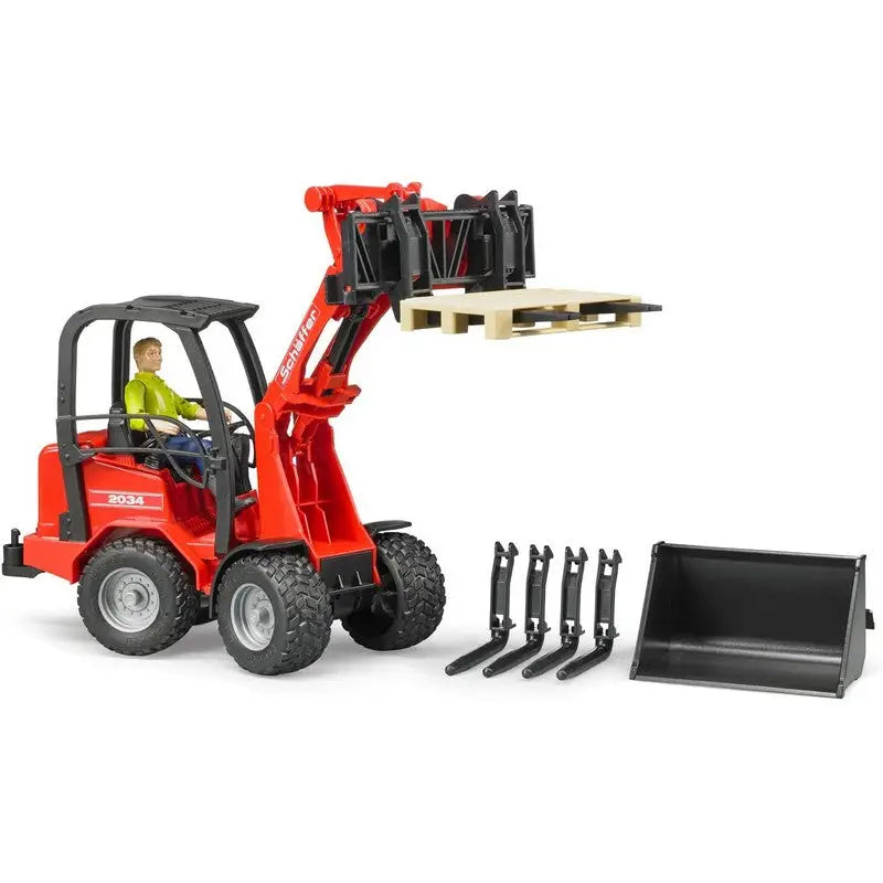Bruder Schaffer Compact Loader With Driver 1:16 Scale - Toys