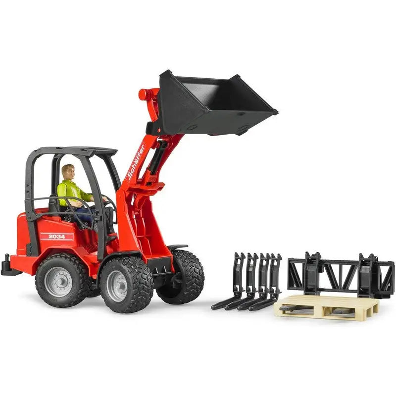 Bruder Schaffer Compact Loader With Driver 1:16 Scale - Toys