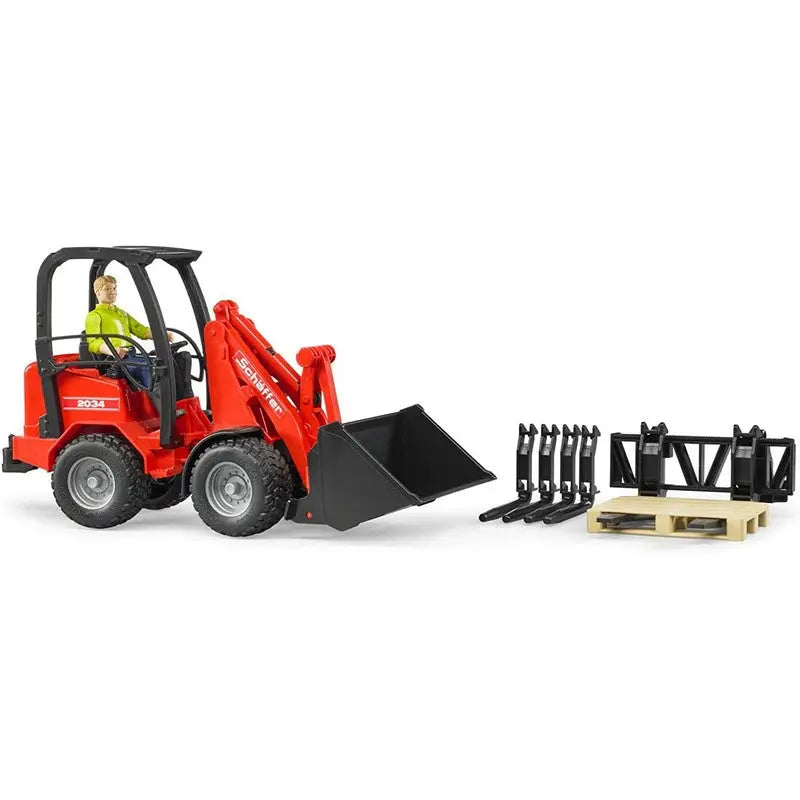 Bruder Schaffer Compact Loader With Driver 1:16 Scale - Toys
