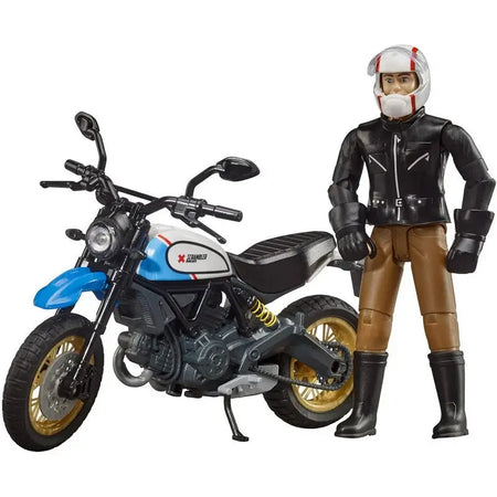 Bruder Scrambler Desert Sled W/ Driver Toy - White/Blue &