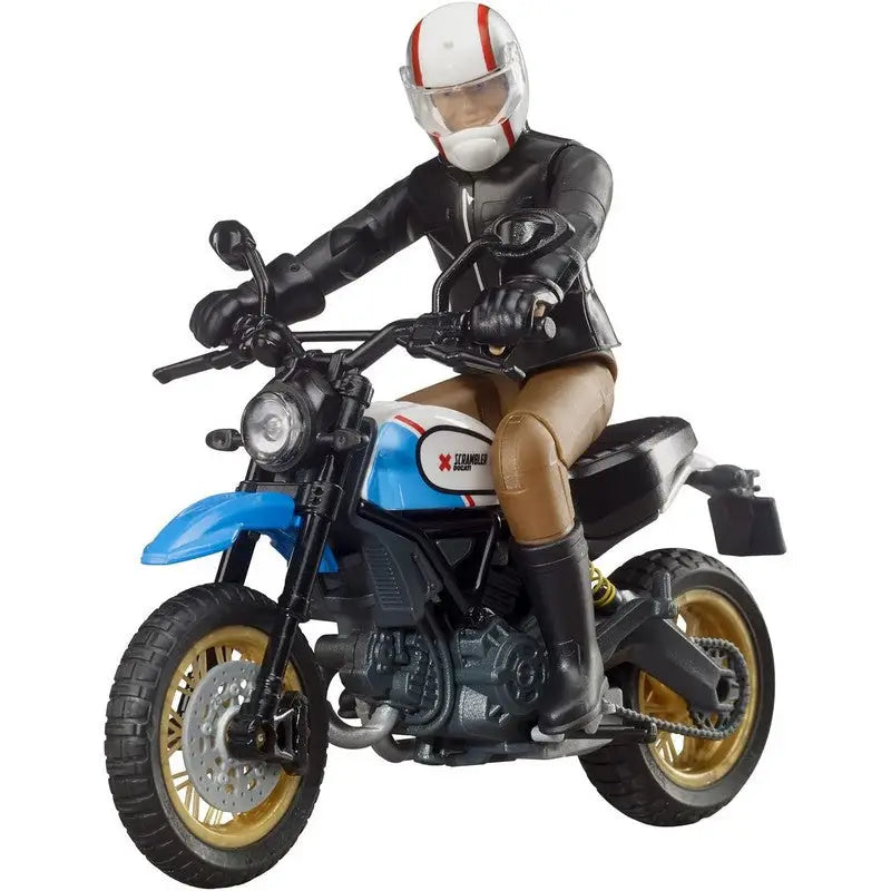 Bruder Scrambler Desert Sled W/ Driver Toy - White/Blue &