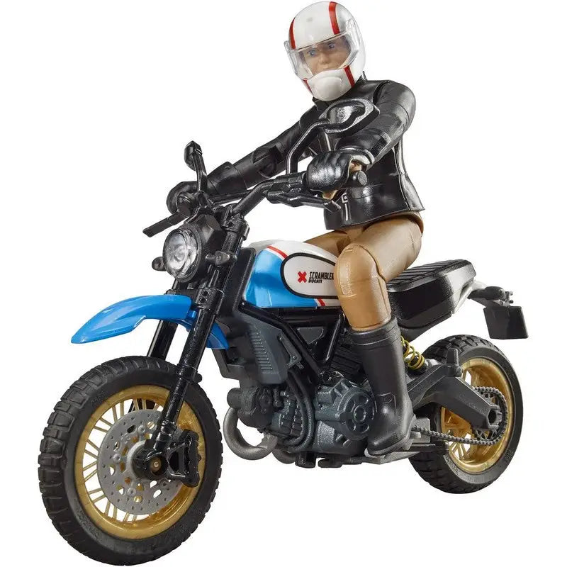 Bruder Scrambler Desert Sled W/ Driver Toy - White/Blue &