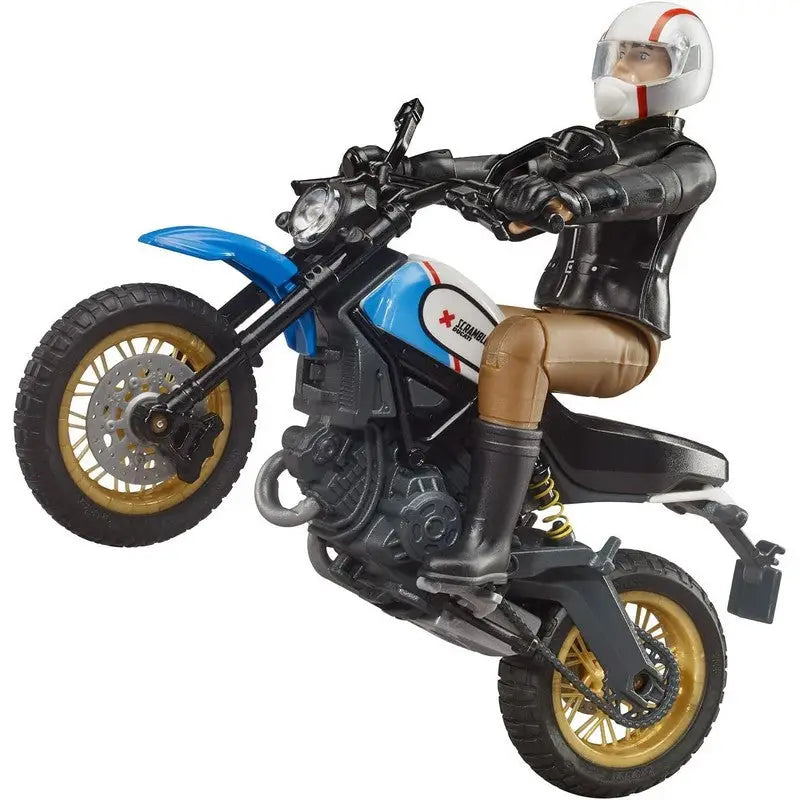 Bruder Scrambler Desert Sled W/ Driver Toy - White/Blue &