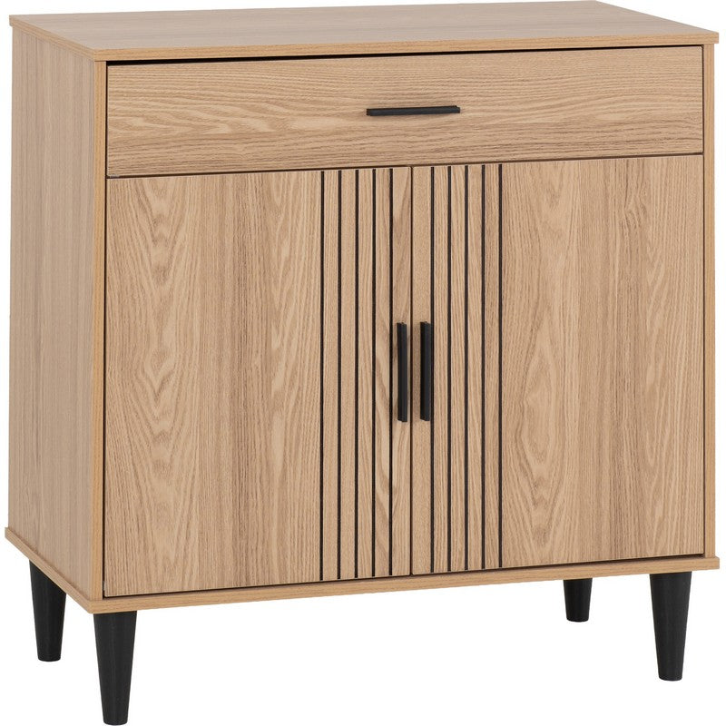 Tessa 2 Door 1 Drawer Natural Oak Effect Sideboard - 900 x 400 x 880mm