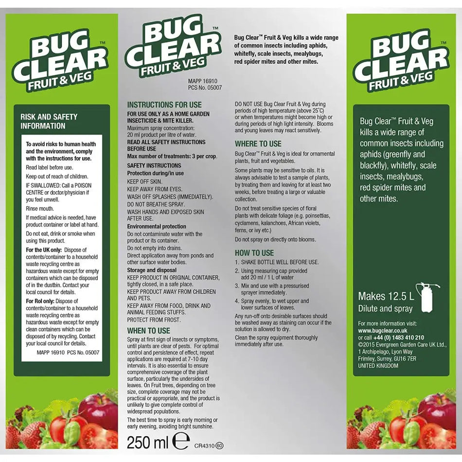 Bugclear Fruit & Veg Concentrate 250ml - Pest Control