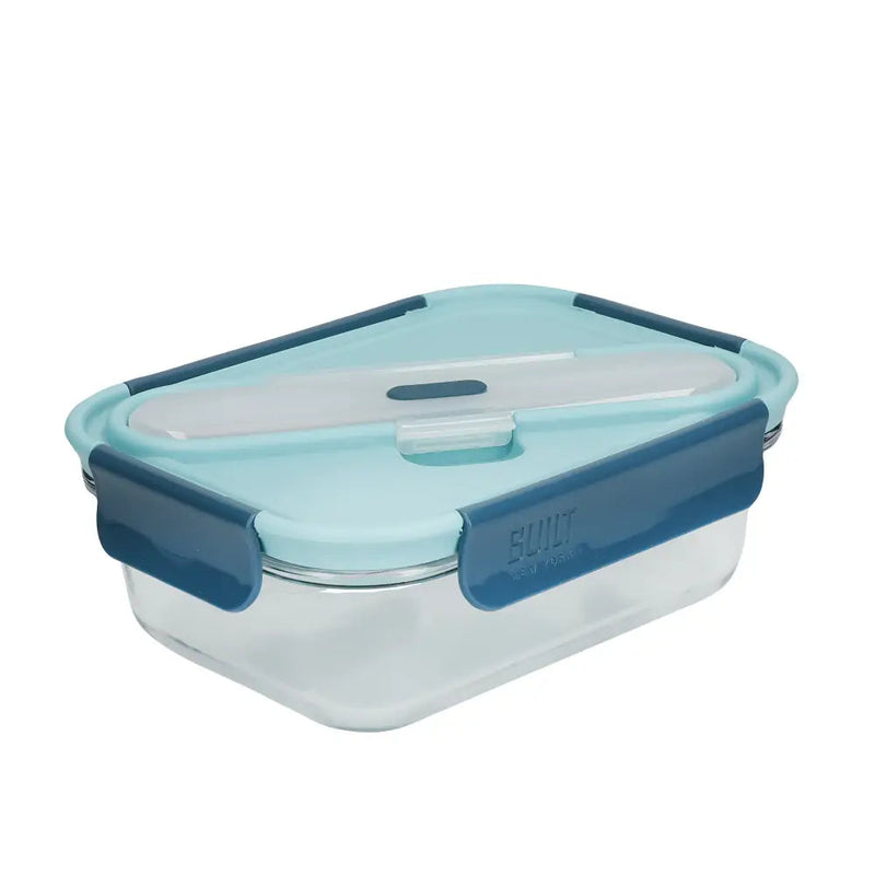 Built Complete Lunch Set With Cutlery - 900ml - Retro - Blue