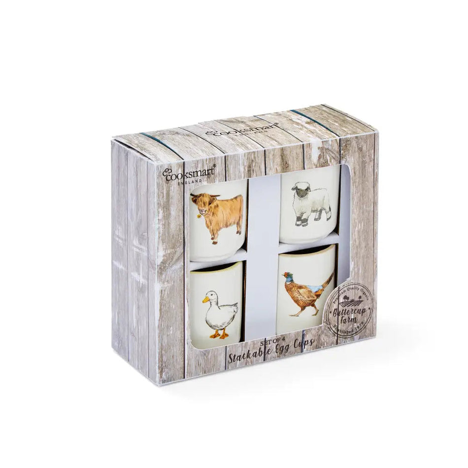Buttercup Farm - Set Of 4 Stackable Egg Cups - Kitchenware