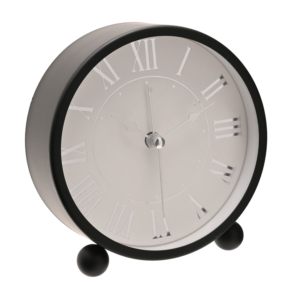 Hometime Metal Alarm Clock 11cm - Black