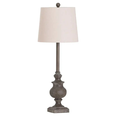 Calven Grey Base Table Lamp With Natural Shade 30 x 30 x