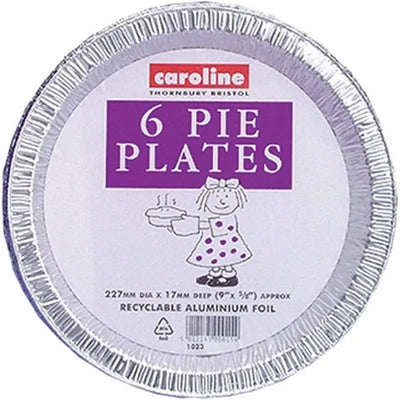 Caroline 6 Foil Pie Plates 9 Inch - 227 x 17mm - Kitchenware