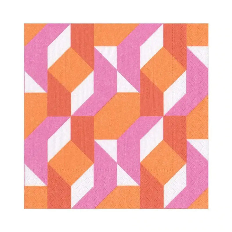 Caspari Luncheon Napkin - Fuchsia Colour Theory (20 Pack) -