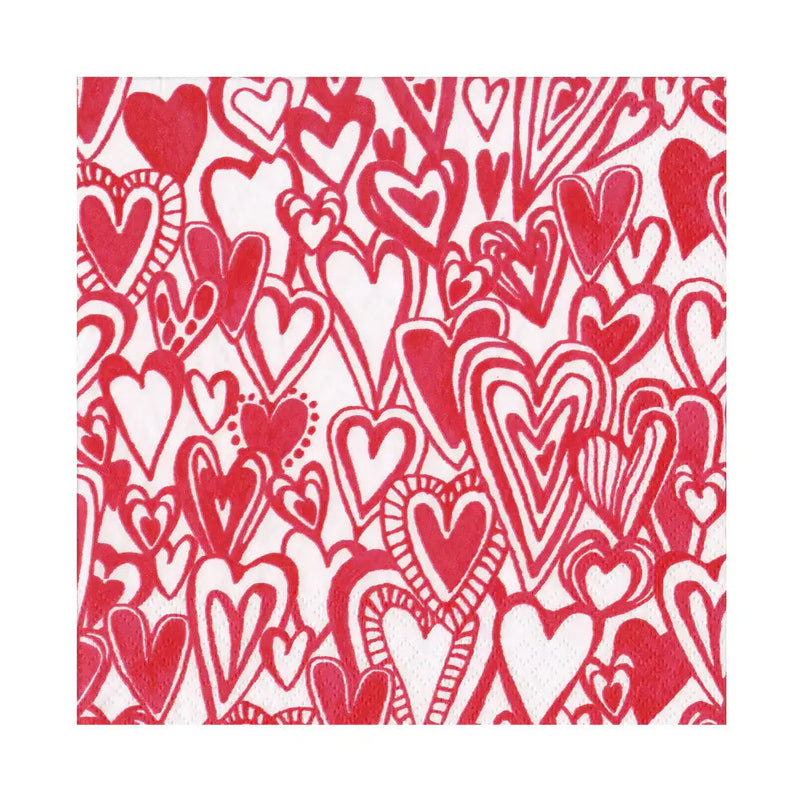 Caspari Luncheon Napkin - Groovy Love (20 Pack) -