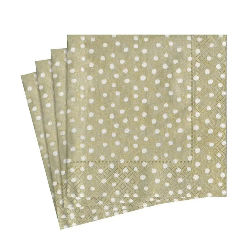 Caspari Luncheon Napkin - Platinum Small Dots (20 Pack) -