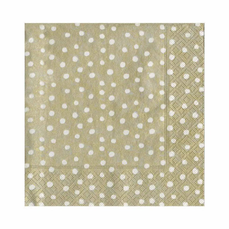Caspari Luncheon Napkin - Platinum Small Dots (20 Pack) -