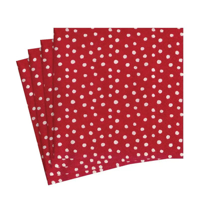 Caspari Luncheon Napkin - Red Small Dots (20 Pack) -