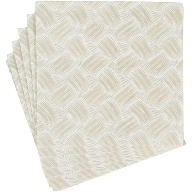 Caspari Napkin - Beige Basketry Flax (20 Pack) - Giftware